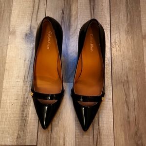 Calvin Klein Patent Leather Heals, Size 9.5, Black